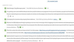 A list of completed tasks showing date and title.